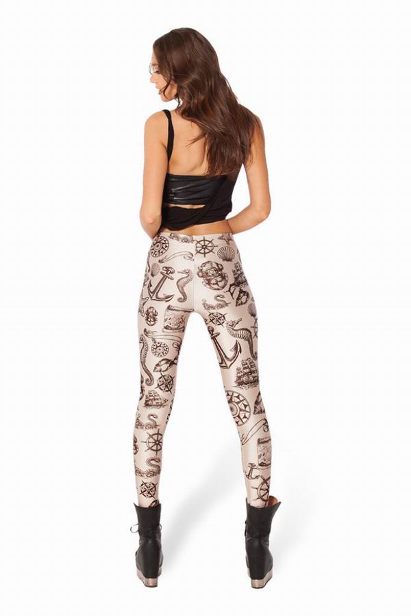 F33087  Apricot Nautical Leggings with Digital Print